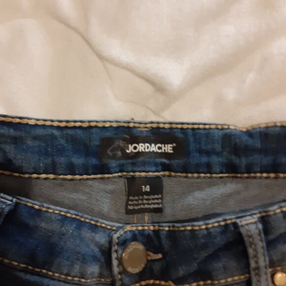 NWOT Jordache Distressed Jeans Straight Leg Light Blue Size 14 - Picture 3 of 5
